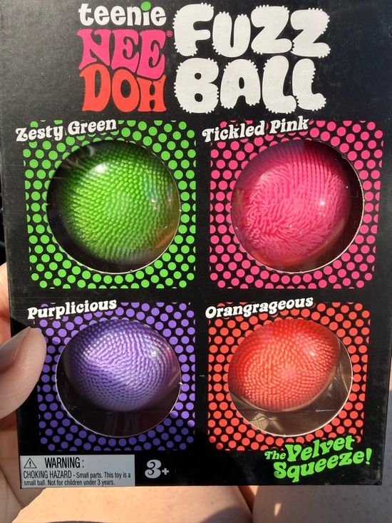 Schylling Other - New 2026 Teenie Nee Doh Fuzz Ball 4-Pack - Green Pink Purple Orange